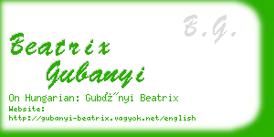 beatrix gubanyi business card
